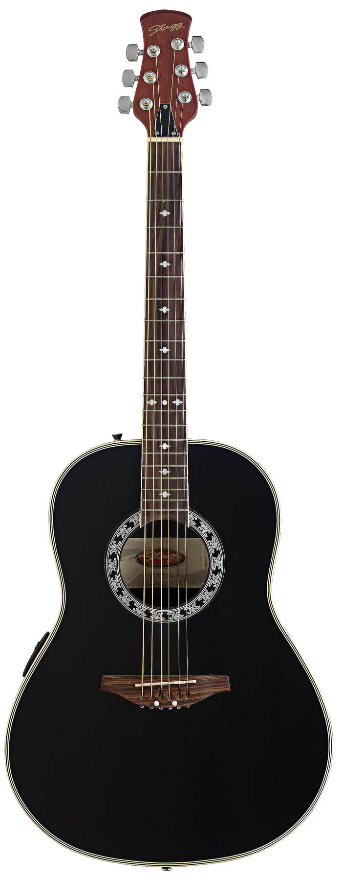 Stagg A1006 Round back Deep Bowl Electro Acoustic Guitar Black
