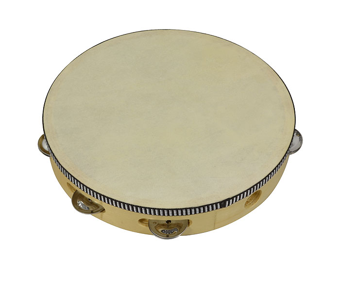 Wooden Tambourine 10 with Head Tambourine