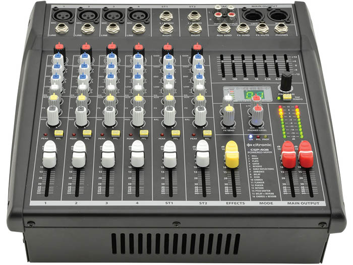 4 Channel Powered Mixer 2 x 200W Mixers