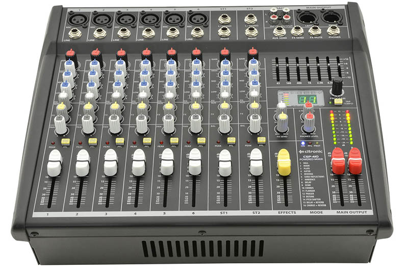 6 Channel Powered Mixer 2 x 200W Mixers