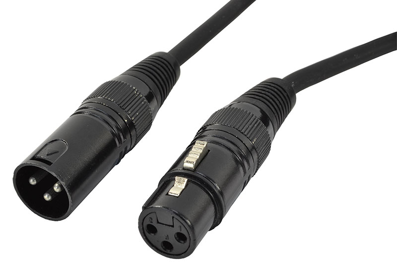 DMX Lead 3 Pin XLR Lengths 0.5-30M Black Cable &amp; Plugs