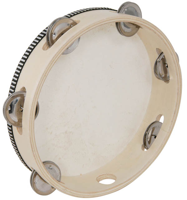 Wooden Tambourine with Head Choice of Size Tambourine