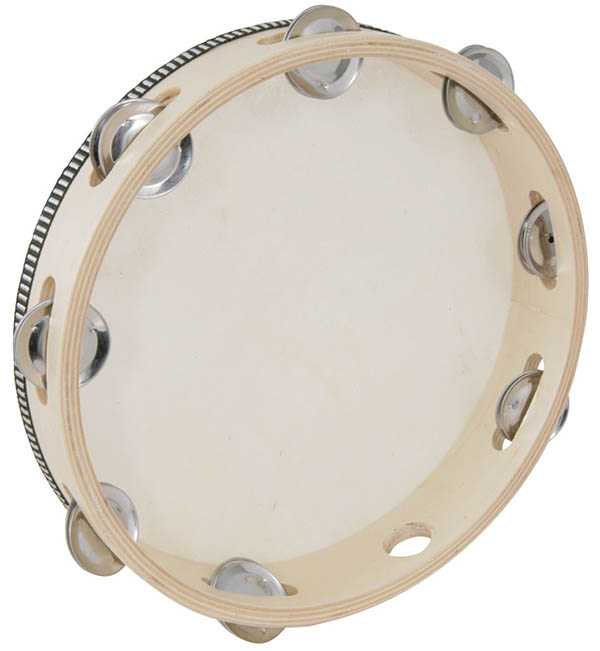 Wooden Tambourine with Head Choice of Size Tambourine
