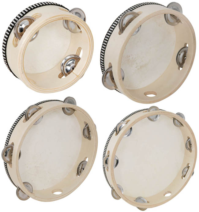 Wooden Tambourine with Head Choice of Size Tambourine