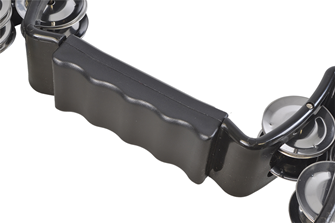 Bryce Half Moon Tambourine with Double Jingles & Comfy Handle Grip Black  Finish