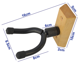 Wall Mount Guitar Hanger with Fixings for Electric, Acoustic & Classic Guitars