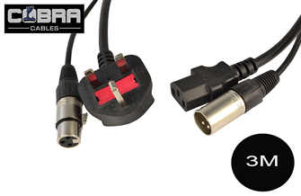 Combined Audio and Power Cable with XLR's and 13 amp Plug