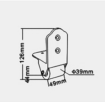 2 x 40mm Wheels For Cabinets Impact Plastic, With Rubber Wheels 50kg Per Pair