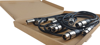 Pack of 5 XLR Patch Leads Male to Female XLR 1m Long with Metal Connectors