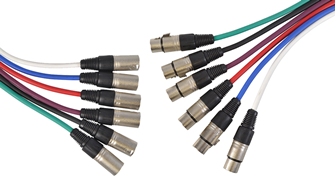 XLR Male to XLR Female Patch Lead 3 Pin Balanced Choice of Length & Colour