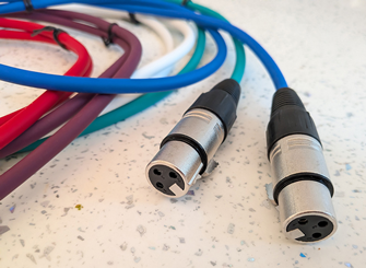 5 x 1Metre  XLR Patch Cables One Each: Red Green Blue White Purple