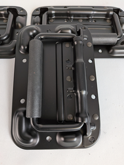 4 x Butterfly Catch Latch Black Steel Surface Mount - For Flight Cases