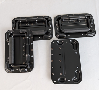 4 x Butterfly Catch Latch Black Steel Surface Mount - For Flight Cases