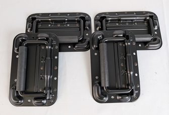 4 x Butterfly Catch Latch Black Steel Surface Mount - For Flight Cases
