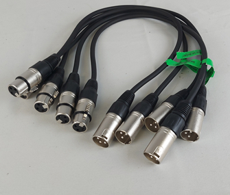 Pack of 5 XLR Patch Leads Male to  