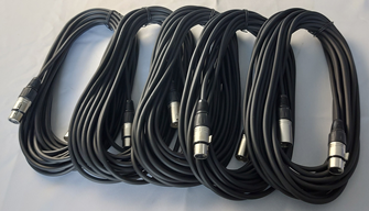Set of 5 XLR Mic Cables 10m –%2 