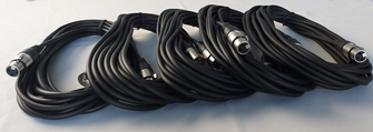 Set of 5 XLR Mic Cables 10m –%2 
