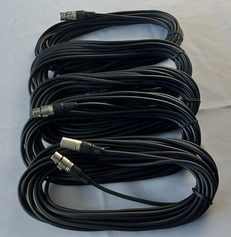 Set of 5 XLR Mic Cables 10m –%2 