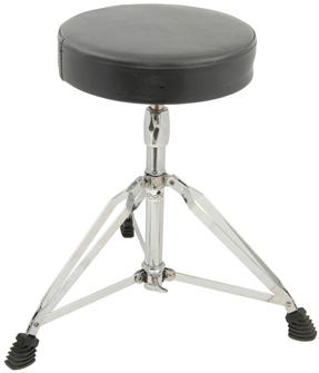 Heavy Duty Round Drum Throne in Black 