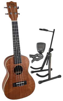Concert Ukulele with Stand and Tuner b 