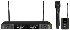 Dual UHF Wireless Mic System Handheld & Beltpack 863-865MHz CH70 or 606-614MHz CH38