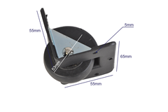 2 x Recessed Cabinet Wheels Black Finish 40mm Wheel Diameter
