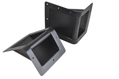 2 x Corner Bar Handle for Speakers and Flight Cases - Black Steel 160 x120mm