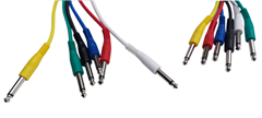 Pack of 6 Mono Jack Patch Leads With Straight Plugs 600mm Cable Length