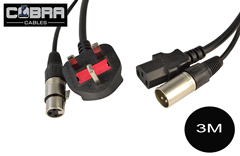 Combined Audio and Power Cable with XLR's and 13 amp Plug