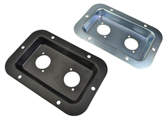 Speaker Connector Plate For Speakon Sockets Black or Zinc