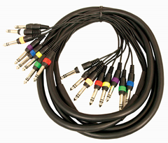 3m 8 Way Loom With Colour Coded 1/4 (6.35mm) Stereo Jacks