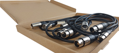 Pack of 5 XLR Patch Leads Male to Female XLR 1m Long with Metal Connectors