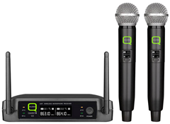 UHF Dual Wireless Microphone System 2 Handheld Mics Selectable Frequency Cordless