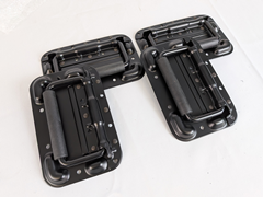 4 x Butterfly Catch Latch Black Steel Surface Mount - For Flight Cases