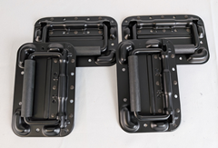 4 x Butterfly Catch Latch Black Steel Surface Mount - For Flight Cases