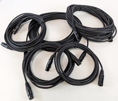 Mic Leads XLR 3 pin with Black Connectors & Soft Flexible Cable – Select Length
