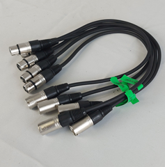 Pack of 5 XLR Patch Leads Male to  