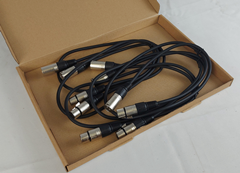 Pack of 5 XLR Patch Leads Male to Female XLR 2m Long with Metal Connectors