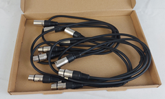 Pack of 5 XLR Patch Leads Male to  