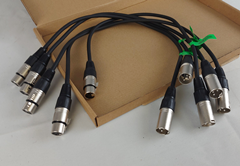 Pack of 5 XLR Patch Leads Male to  