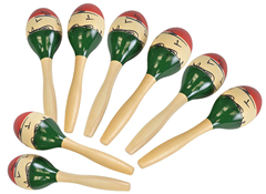 Wooden Maraca Set of 4 Pairs 23cm Le 